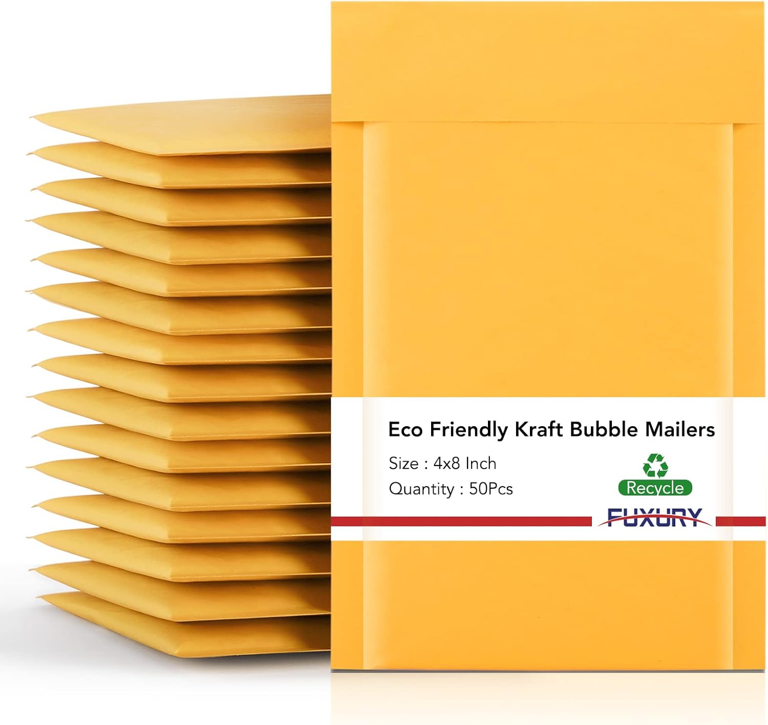Fuxury Kraft Bubble Mailer 4"×8"